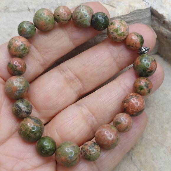 Stone Unakite bracelet Adjustable - Picture 4 of 4